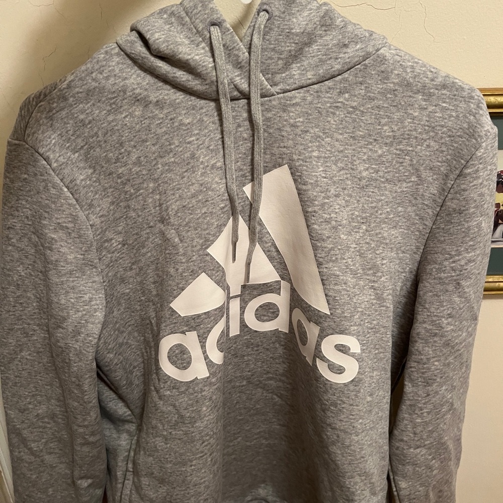 Adidas Men's Grey Hoodie